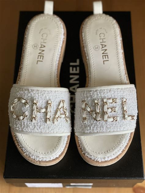 chanel beaded slides|authentic chanel sandals.